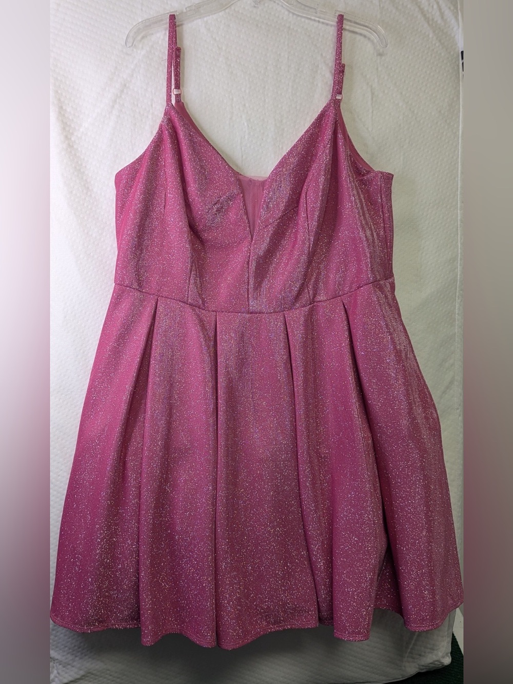 12 B. Darlin Pink Glitter Spaghetti-Strap Dress